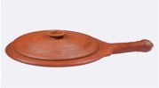 7 Inch Shallow Frying Pan  - Handmade Clay Pottery FREE SHIPPING